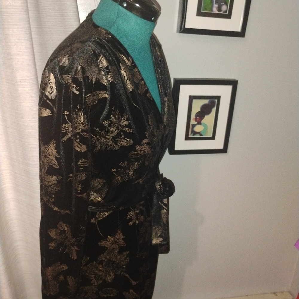 Fraiche by J. Floral Print Velvet Faux Wrap Minidress, Sz XL - Picture 11 of 14